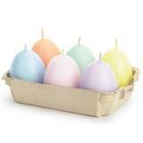 Cofraj 6 Lumanari Ceara forma Oua de Pasti 7cm Culori Pastel CNN DNC56310