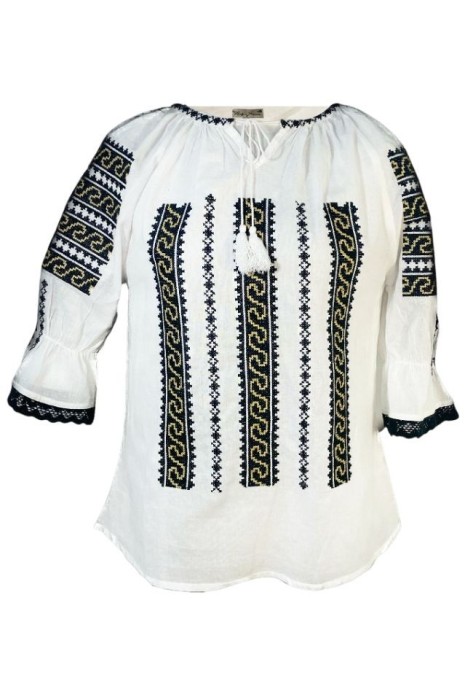Bluza dama casual R 124, marime 3XL, alb/auriu metalizat