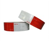 Banda Reflectorizanta Fagure Alba + Rosu 5cm x 25m ALM, Autoadeziva, Siguranta Rutiera