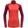 Bluză de corp DEVOLD Duo Active Woman Zip Neck beetroot L