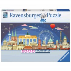 Puzzle Panorama Berlinul Noaptea, 1000 Piese