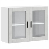 VidaXL Dulap de bucătărie cu ușă din sticlă &bdquo;Porto&rdquo; gri beton 854091