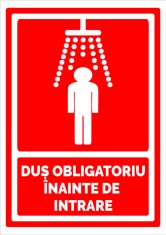 Indicator pentru dus obligatoriu inainte de intrare foto
