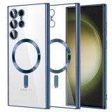 Husa MagSafe pentru Samsung Galaxy S23 Ultra S918, Techsuit, Luxury Crystal, Albastra