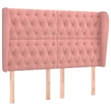 Cumpara ieftin Tablie de pat cu aripioare, roz, 147x23x118/128 cm, catifea