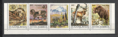 Iugoslavia.1987 Animale protejate-streif SI.583 foto