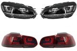 Faruri LED VW Golf 6 VI (2008-2013) Design Golf 7 3D U Design Semnal LED Dinamic cu Stopuri LED R20 Performance AutoTuning, KITT