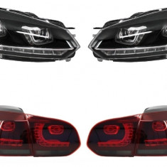 Faruri LED VW Golf 6 VI (2008-2013) Design Golf 7 3D U Design Semnal LED Dinamic cu Stopuri LED R20 Performance AutoTuning