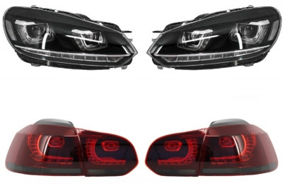 Faruri LED VW Golf 6 VI (2008-2013) Design Golf 7 3D U Design Semnal LED Dinamic cu Stopuri LED R20 Performance AutoTuning foto