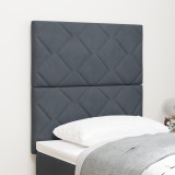 vidaXL Pătuț LED cu Design &icirc;n Formă de Diamante, Gri &Icirc;ntunecat, 80 cm, Catifea