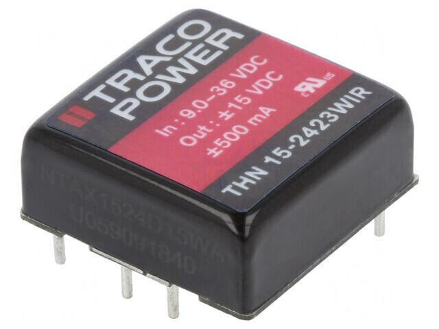 Convertor DC/DC 15W 9-36V la 15V -15V THN 15-2423WIR