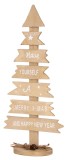 Decoratiune de Craciun din lemn tip brad cu tablite, 2 buc, 40x17 cm