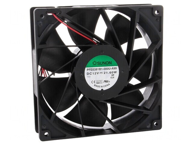 Ventilator axial DC 12V 140x140mm 405 m3/h 62dBA