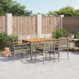 VidaXL Set mobilier de grădină cu perne, 7 piese, gri, poliratan