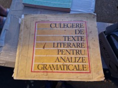 Culegere de texte literare pentru analize gramaticale vintage