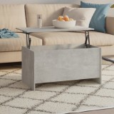 VidaXL Măsuță de cafea, gri beton, 102x55,5x52,5 cm, lemn prelucrat