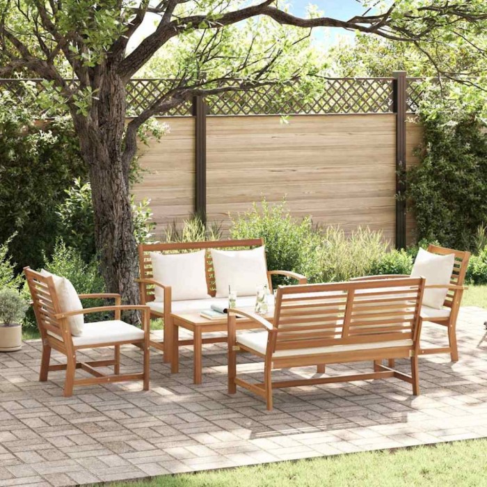 vidaXL Set de canapele pentru grădină natural Lemn masiv de tec 3356859