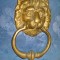 A700-Batator poarta antic mare cap Leu bronz masiv sfarsit de secol 19.