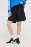 Adidas pantaloni scurți femei, culoarea negru, uni, high waist IW1253
