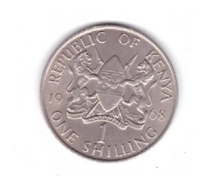 Moneda Kenya 1 shilling 1968, stare foarte buna, curata foto