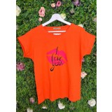 Tricou Orange din Bumbac, I Love you
