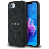 Husa iPhone 16e Guess 4G Ring Classic Logo MagSafe, negru, GUHMPSE4G4GFRK