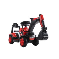 Mini excavator pentru copii 1-3 ani, model Kinderauto BJXZ216 cu incarcator manual, rosu