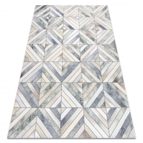 Covor PATCHWORK 21721 bej / gri - Piele de vaca, geometric , 160x230 cm