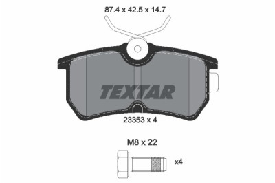 TEXTAR 2335301 set placute frana,frana disc foto