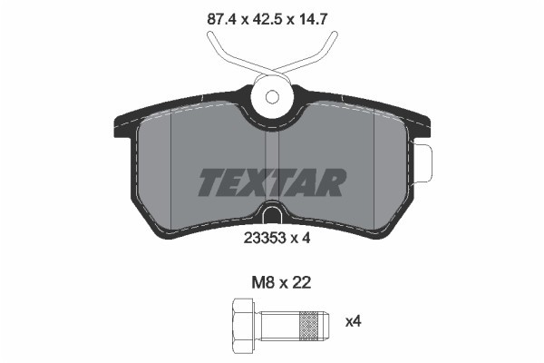 TEXTAR 2335301 set placute frana,frana disc