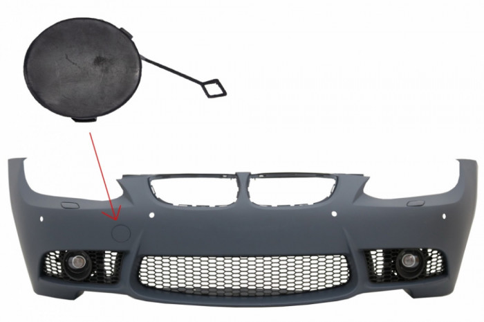 Capac Carlig Bara Fata compatibil cu BMW Seria 3 E90 E91 (2004-2011) E92 E93 M3 (2006-2009) M3 Design THCFBBME90M3