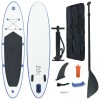 Set placă de stand up paddle SUP surf gonflabilă, albastru și alb, vidaXL