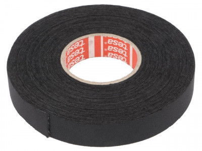 Banda textila 15mm 25m Thk 260um cauciuc 40% negru TESA 51026-00002-00 foto