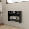 Pantofar de perete, negru, 80x18x60 cm, lemn prelucrat