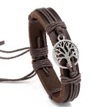 Bratara Piele Maro cu Pandantiv Copac - Bijuterie Unisex, Calitate Premium