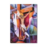 Tablou ISUS pictat manual, 100x70cm ulei pe panza, Geo Ungureanu