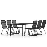Cumpara ieftin Set mobilier de gradina, 7 piese, negru