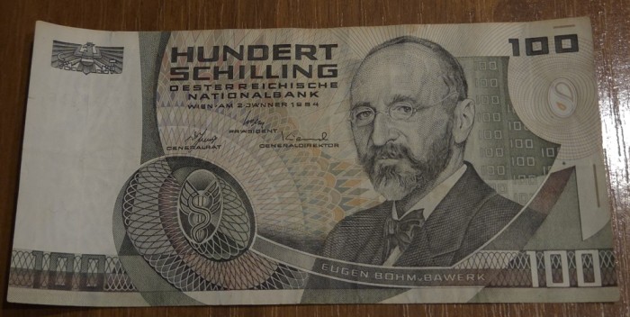 100 schilling 1984, Austria