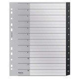 Separataore pentru mape Leitz Index, 1-12 file numerice, A4, plastic reciclat 90%, negru - RESIGILAT