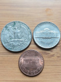 Lot 3 monede USA anul 1990, America de Nord