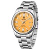 Ceas barbatesc BENYAR BY-5185, cadran galben, automatic, mecanic, luxury sport, otel inoxidabil, 10Bar, calendar complet