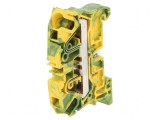 Term. &icirc;mbinare şine 0,5-6mm&sup2; 1 pistă 2 borne galben-verde, TE Connectivity
