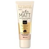 Fond de ten Satin Matt Mattifying &amp; Covering 104 Beige, 30ml, Eveline Cosmetics