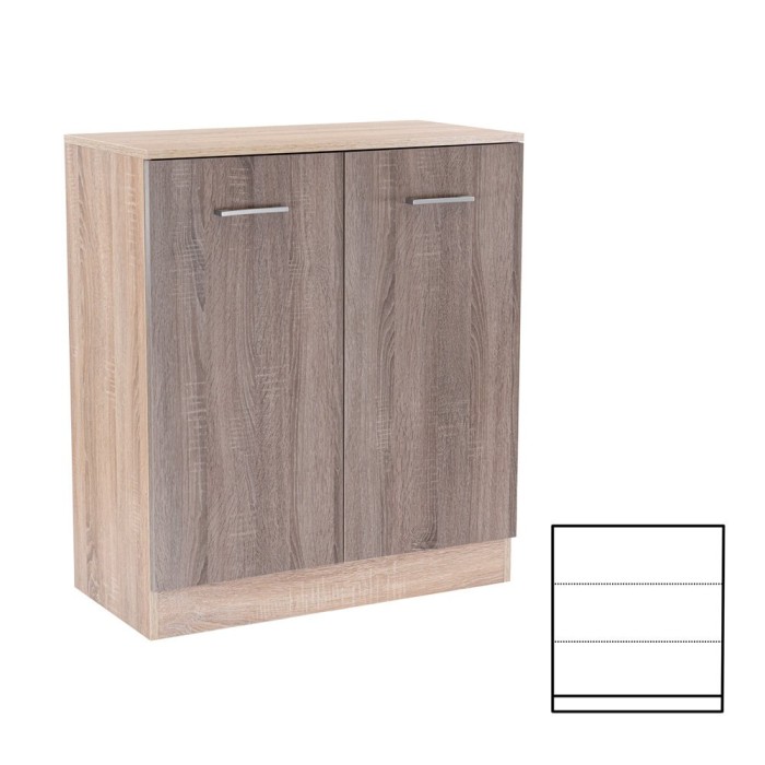 Comodă Miami cu 2 uși 80x92 cm stejar York-stejar Sonoma