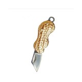 Briceag Pliabil mini, Model Nuca, Otel Inoxidabil, 4x1.5x0.9cm, Auriu