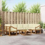 vidaXL Set de canapele de exterior cu pernă 8 pcs Natural și Crem 3366163