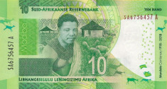 Bancnota Africa de Sud 10 Rand 2018 - PNew UNC ( SERIE NOUA - centenar Mandela ) foto