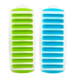 Set 2 tavi pentru cuburi de gheta Crethink, silicon, verde/albastru, 29,9 x 11,5 cm