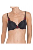 TPH635 Sutien decorat cu dantela semitransparenta True Curves Forever, maro, Acoperire Completa, 70, Triumph