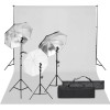 VidaXL Kit studio foto cu set de lumină și fundal 3094710